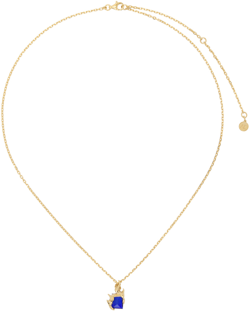 SSENSE Exclusive Gold & Blue Flare Necklace