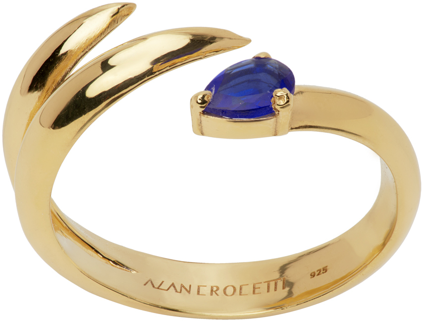 Alan Crocetti SSENSE Exclusive Gold & Blue Shard Ring