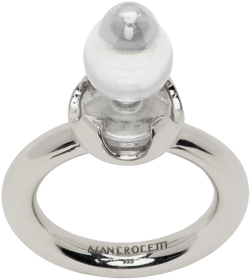 SSENSE Exclusive Silver Clear Deep Fantasy Plug Ring