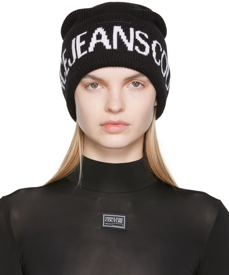 Versace Jeans Couture: Black Logo Beanie | SSENSE