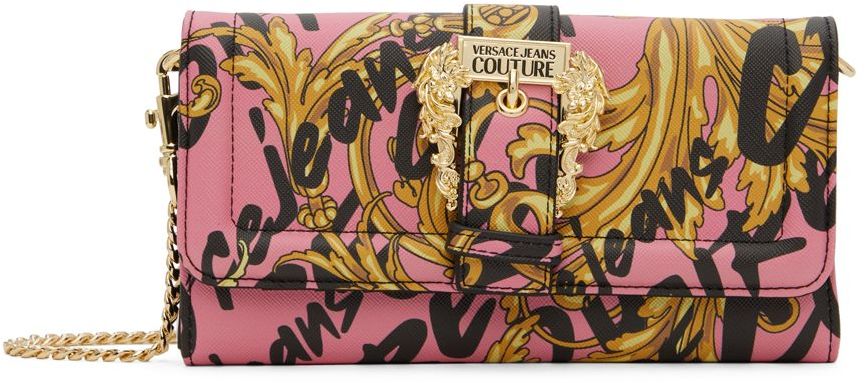 Versace Jeans Couture Pink Logo Brush Couture1 Wallet Bag