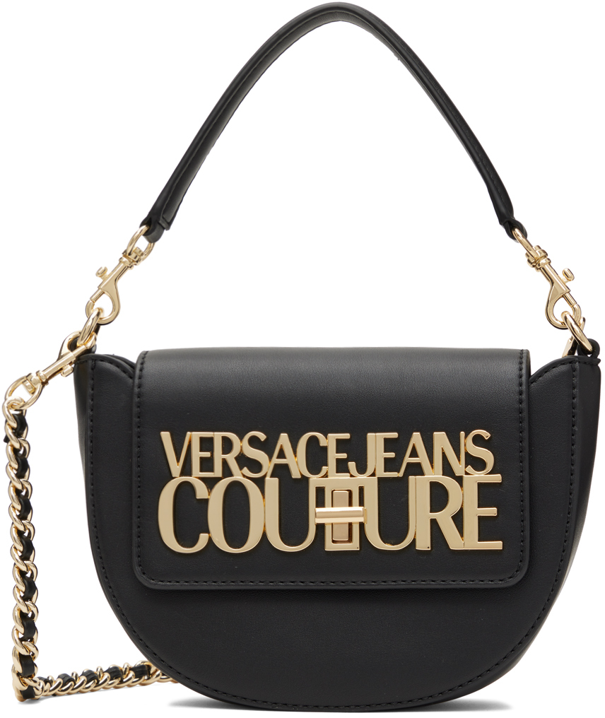 Versace Jeans Couture Black Logo Lock Bag