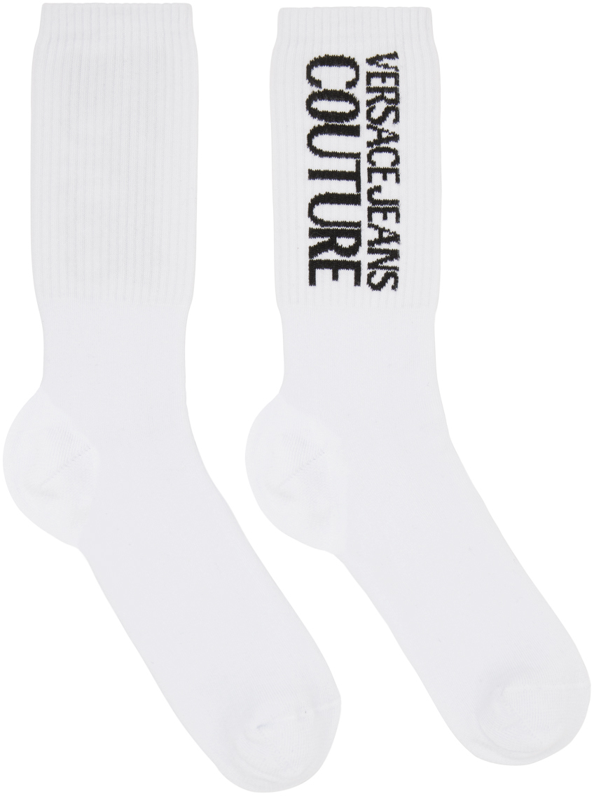 Versace Jeans Couture White Cotton Socks