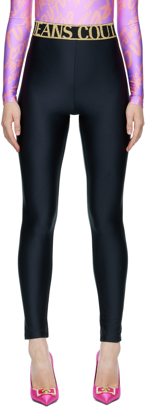 Versace Jeans Couture Black Nylon Leggings