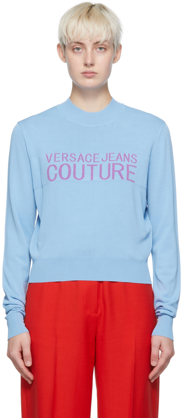 Versace Jeans Couture Blue Viscose Sweatshirt