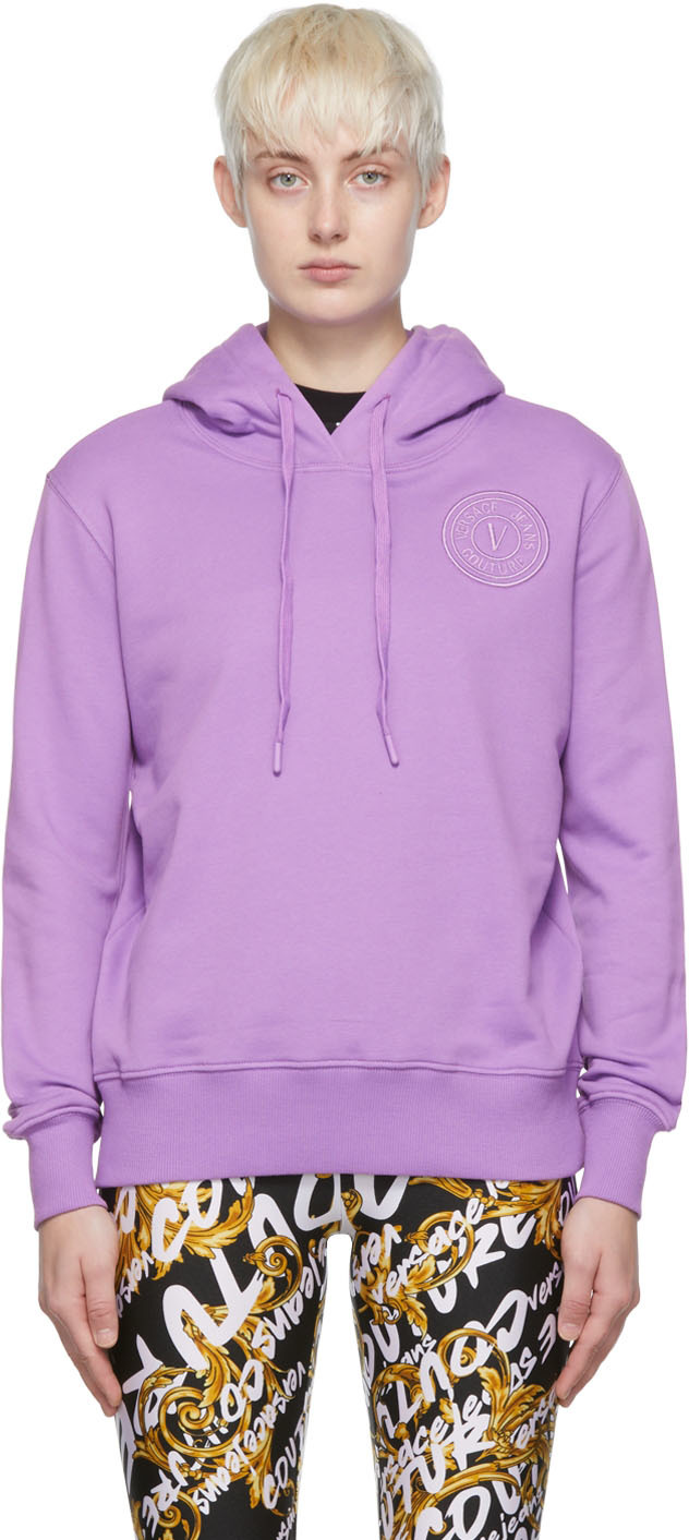 Versace Jeans Couture Purple Cotton Hoodie