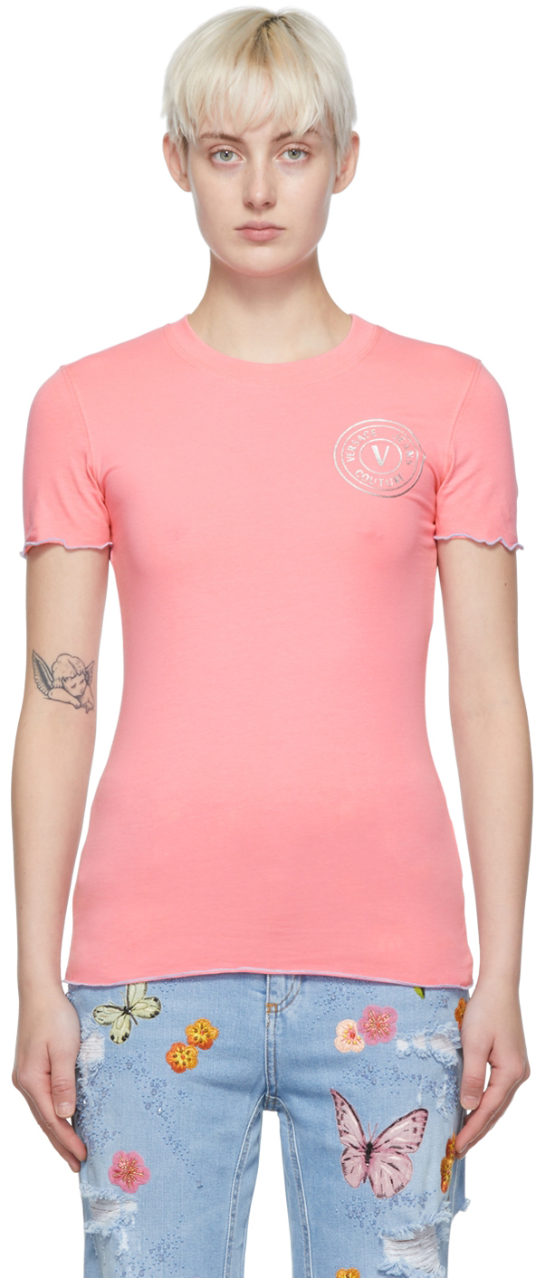 Versace Jeans Couture Pink Cotton T-Shirt