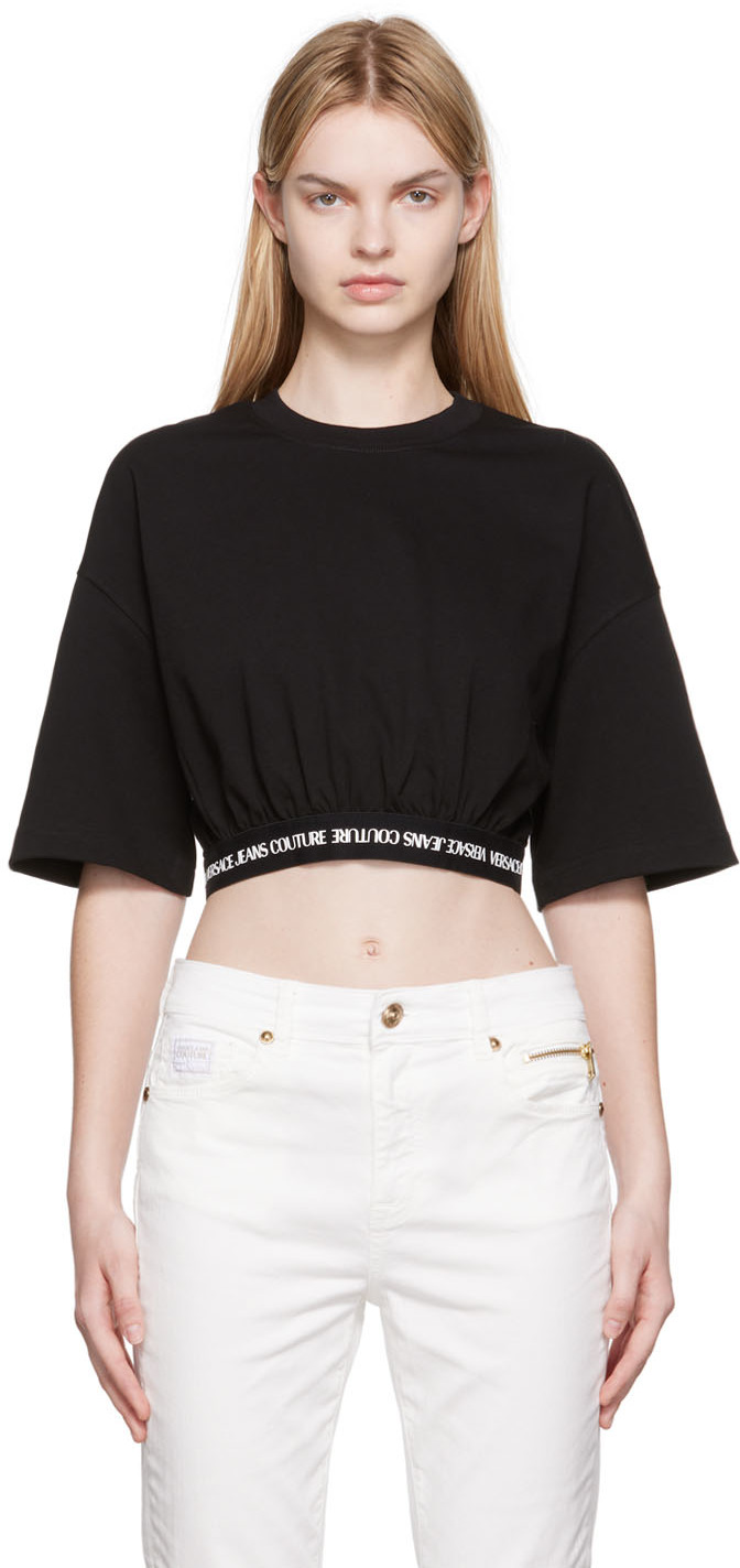 Versace Jeans Couture Black Cropped T-Shirt