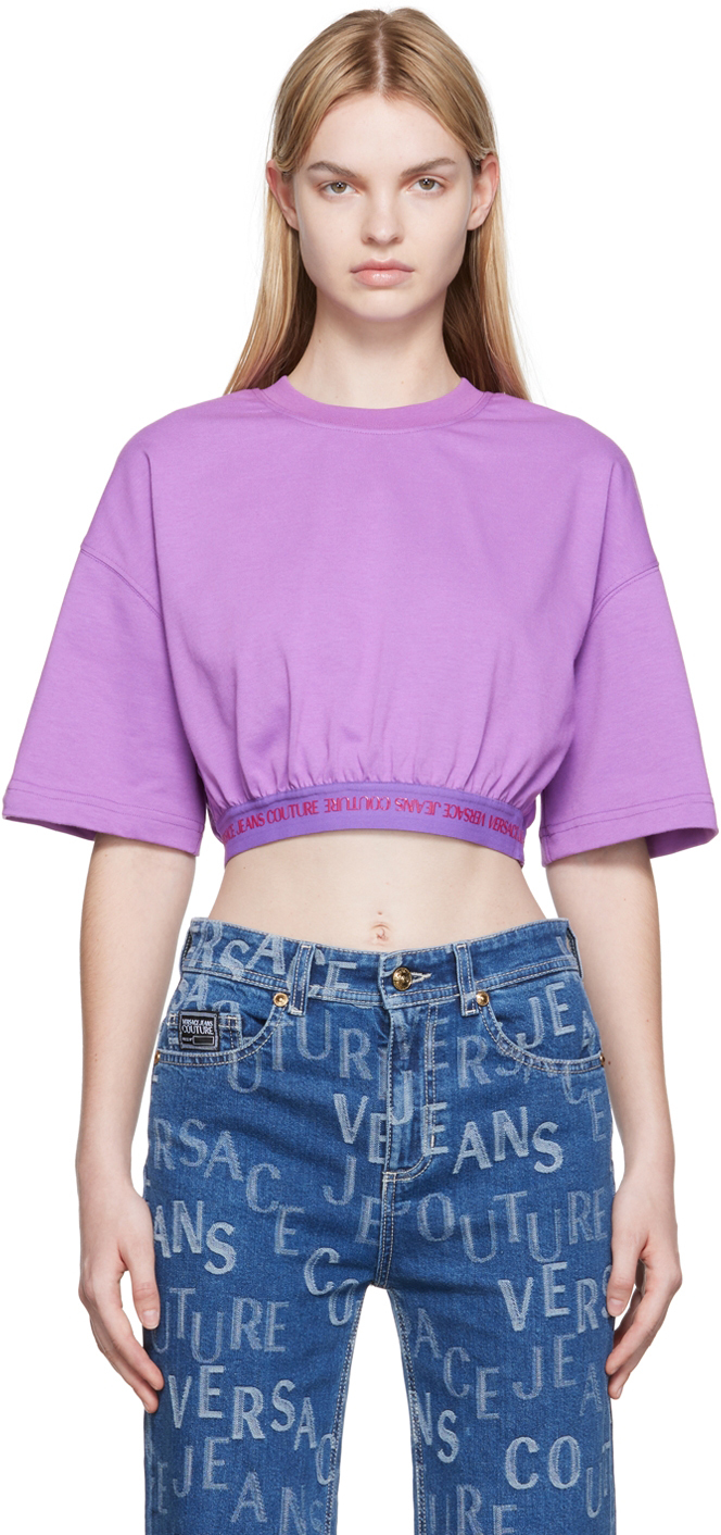 Versace Jeans Couture Purple Cropped T-Shirt