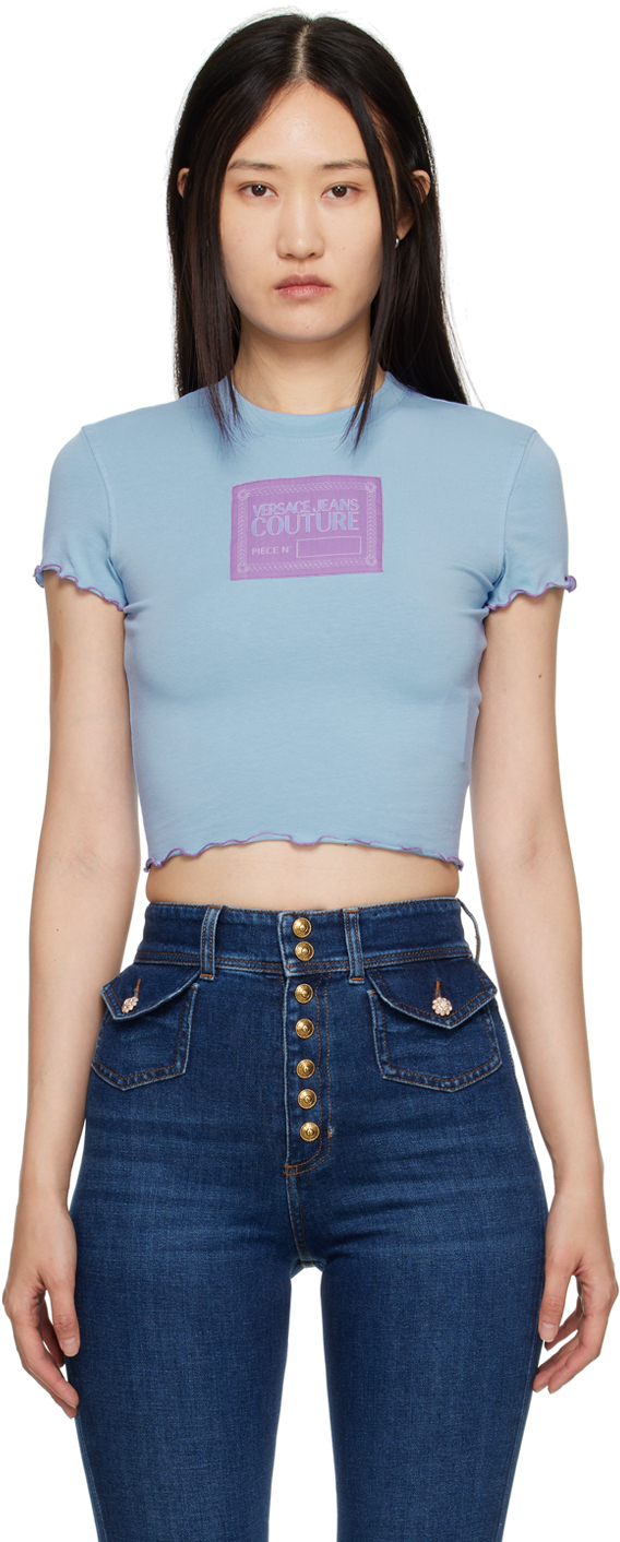 Versace Jeans Couture Blue Cropped T-Shirt