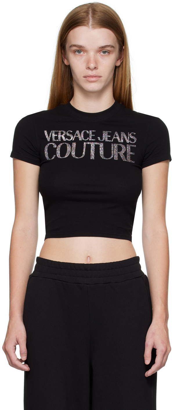 Versace Jeans Couture Black Crop T-Shirt