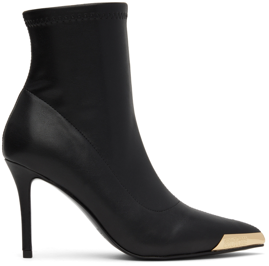 Black Scarlett Ankle Boots by Versace Jeans Couture on Sale