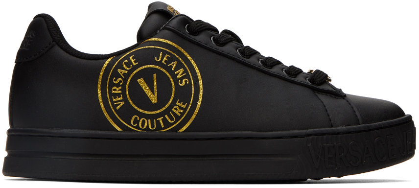 Versace Jeans Couture Black V-Emblem Court 88 Sneakers