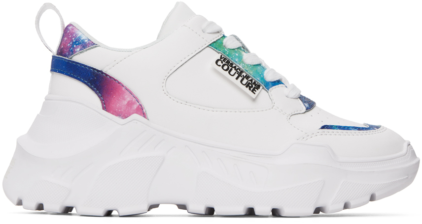 Versace Jeans Couture White Speedtrack Space Couture Sneakers