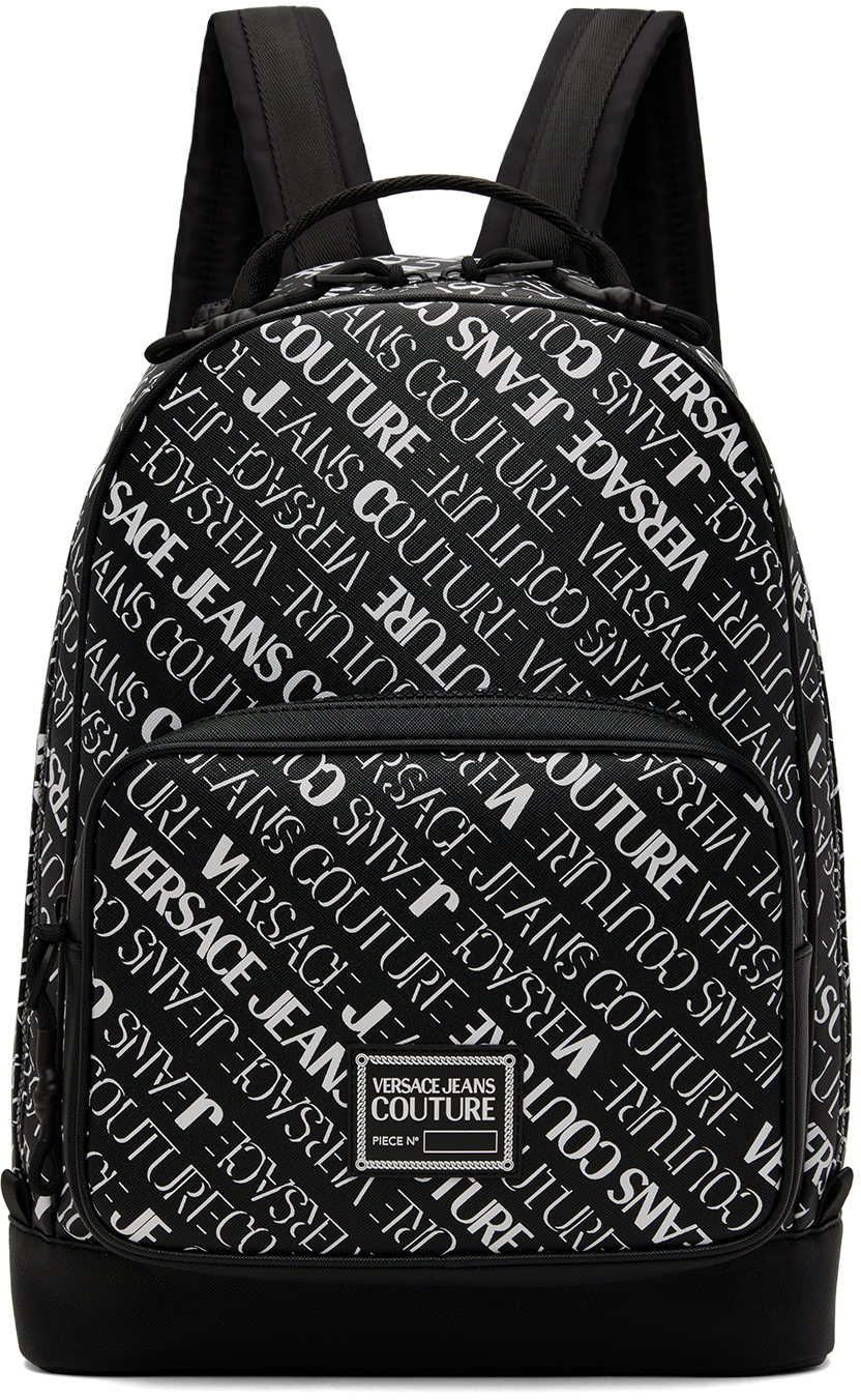 Versace Jeans Couture Black Range Logo Lettering Backpack