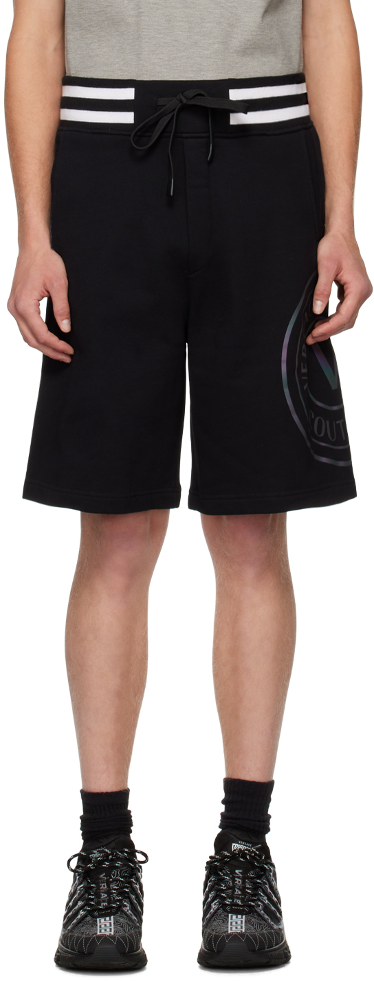 Black V-Emblem Shorts