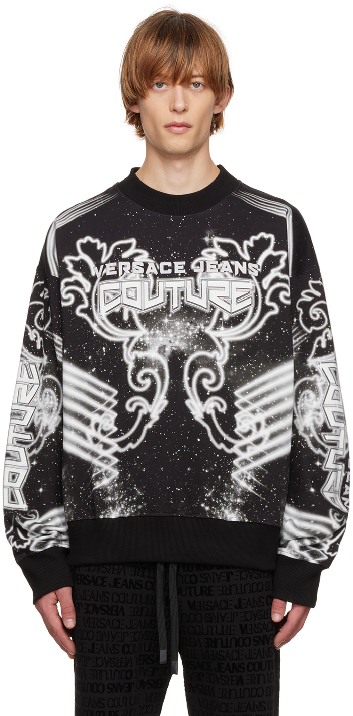 VERSACE JEANS COUTURE BLACK GALAXY SWEATSHIRT