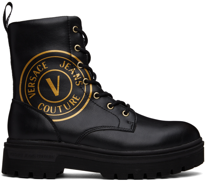 VERSACE JEANS COUTURE BLACK SYRIUS BOOTS