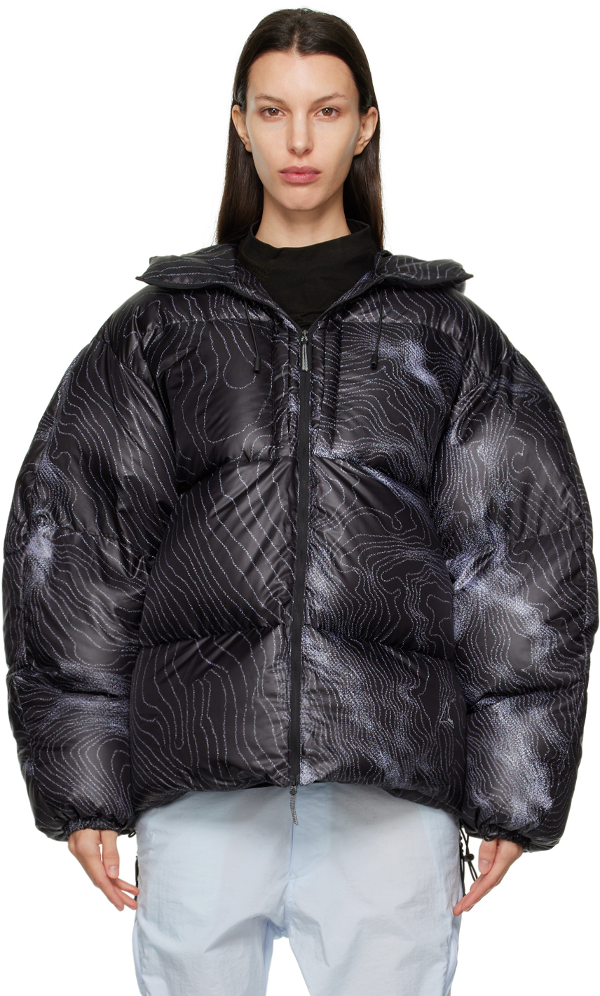 Black Quilted Down Jacket by ROA on Sale