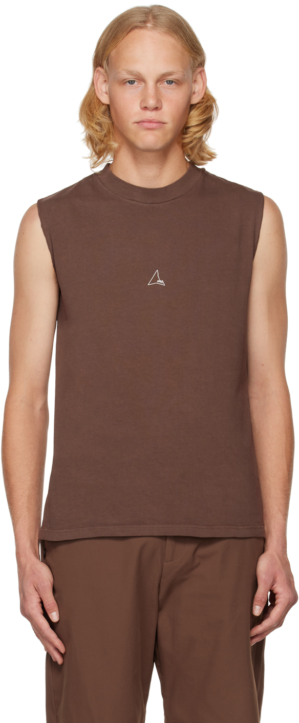 ROA Brown Raw Edge Tank Top SSENSE Canada