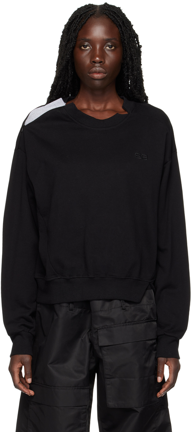 SPENCER BADU: Black Side Zip Sweater | SSENSE