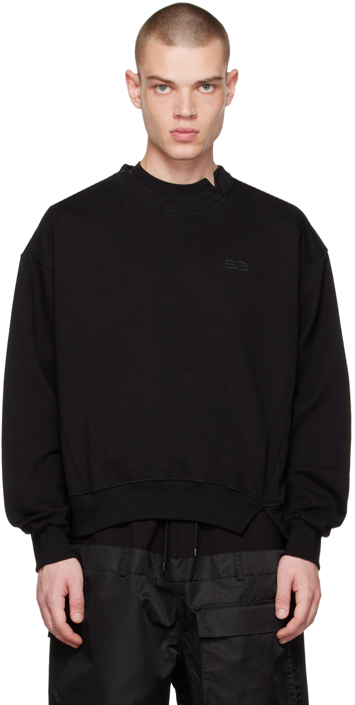 SPENCER BADU: Black Side Zip Sweatshirt | SSENSE Canada