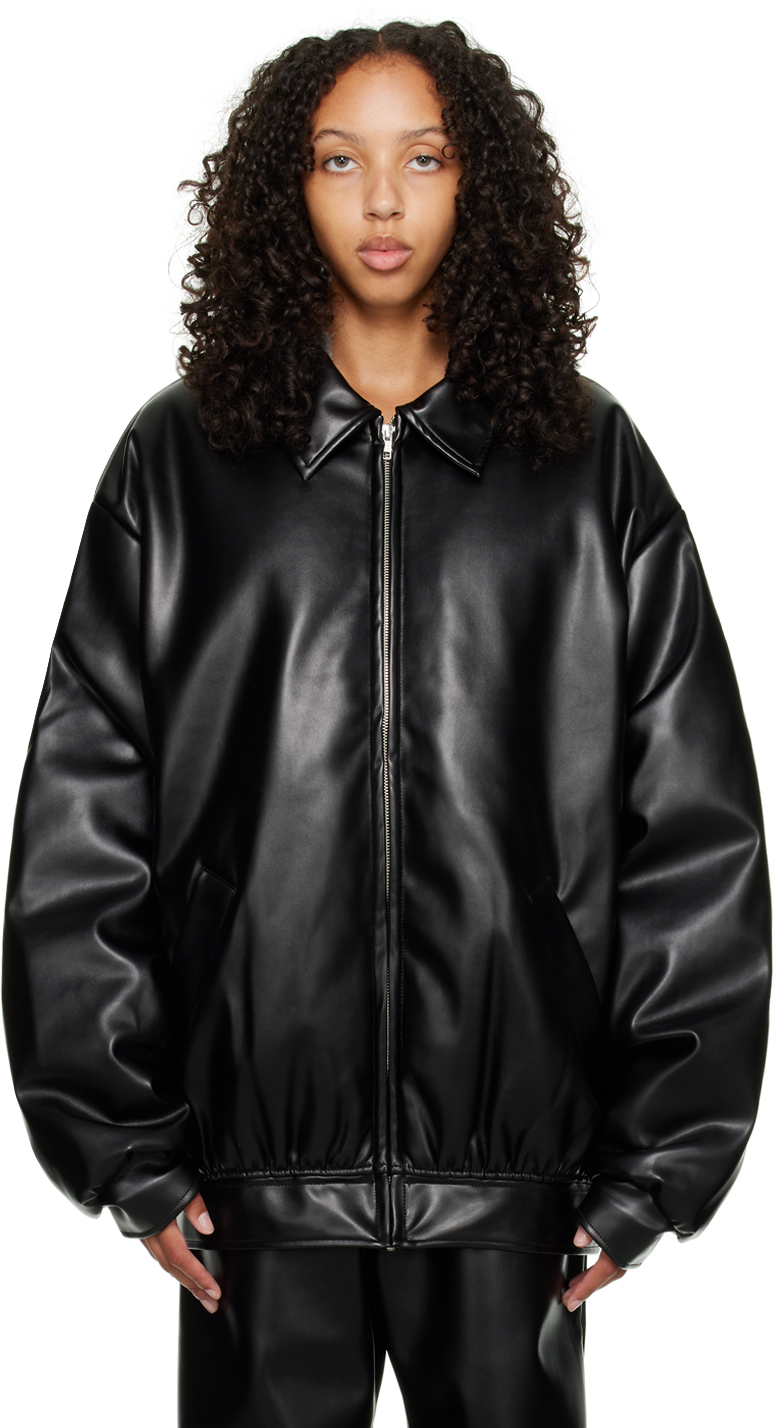 Sia Arnika Black Zip Faux-Leather Jacket