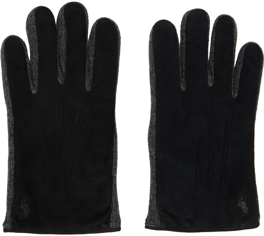Polo Ralph Lauren Black Paneled Gloves