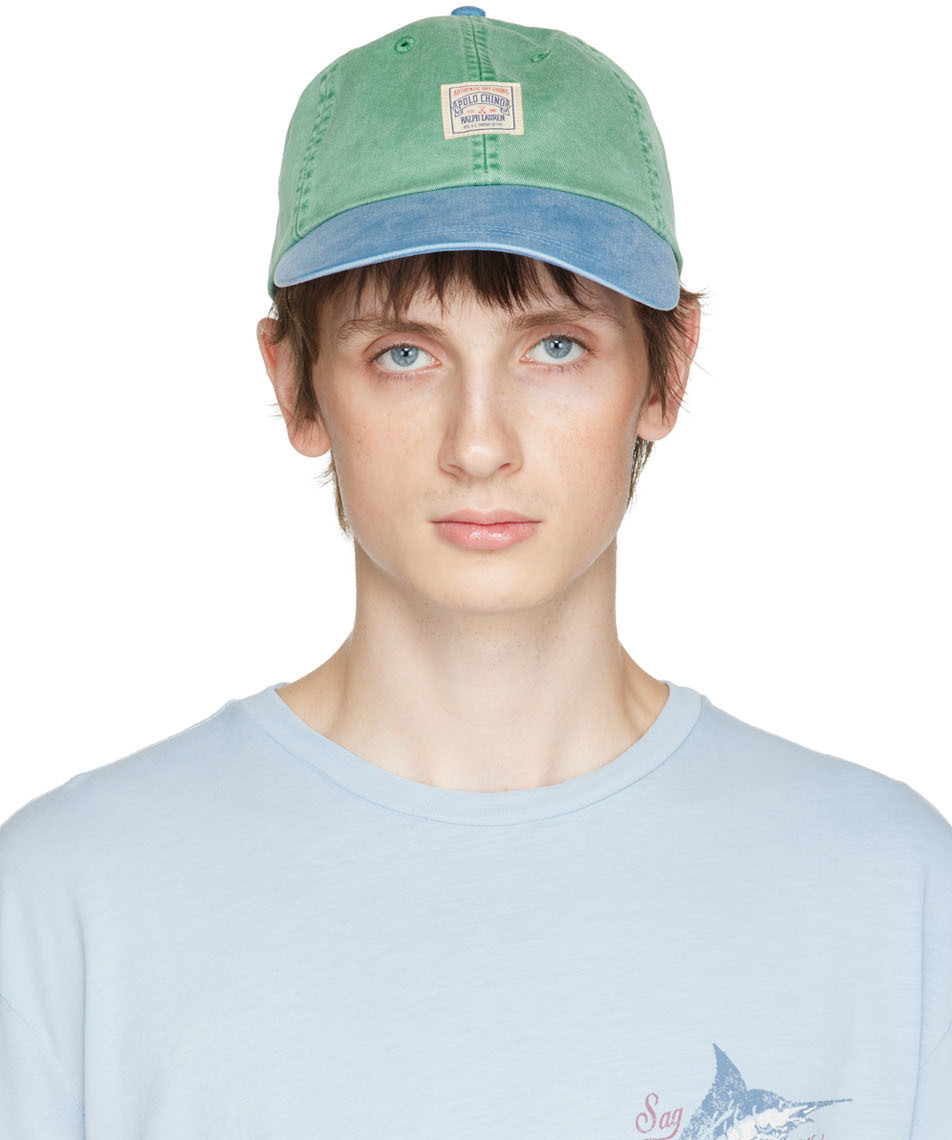 Polo Ralph Lauren: Green & Blue Long-Bill Cap | SSENSE