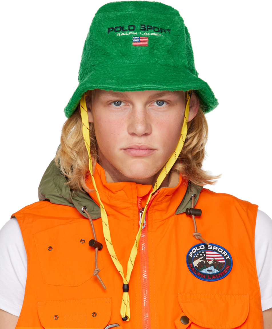 Polo Ralph Lauren: Green Sport Bucket Hat | SSENSE