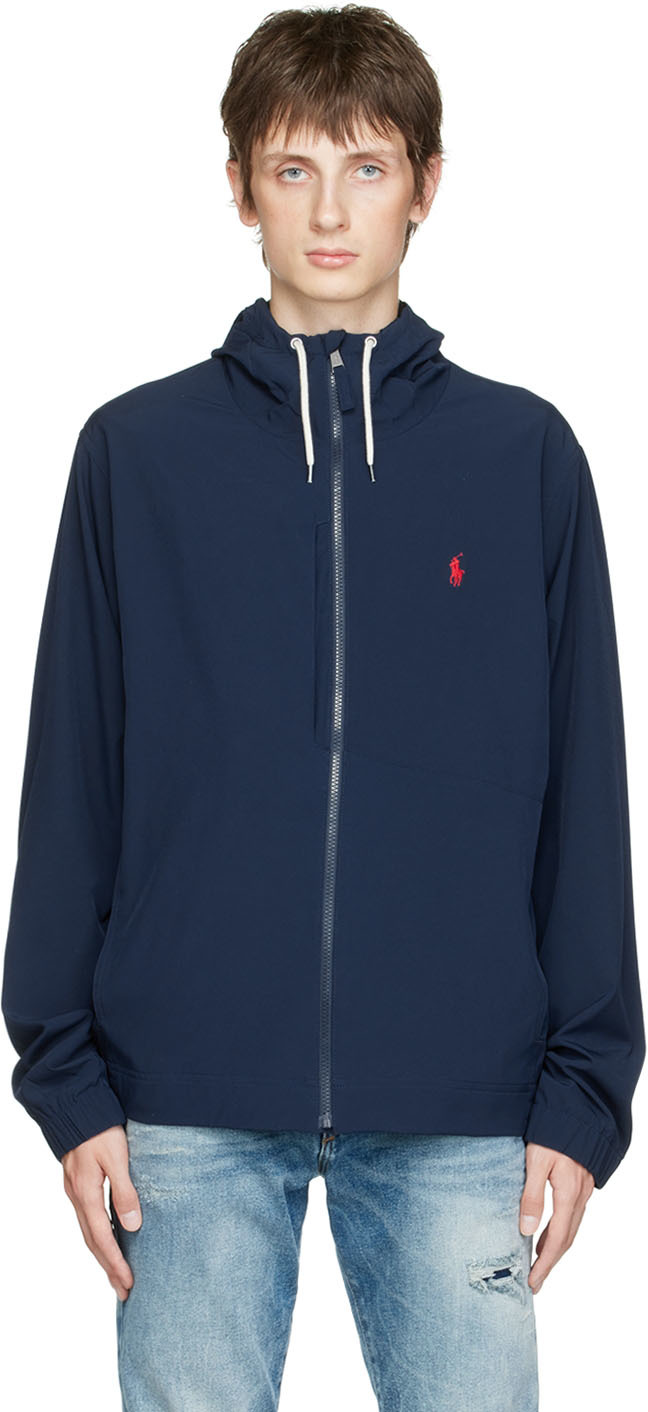 Navy Packable Hooded Jacket by Polo Ralph Lauren on Sale