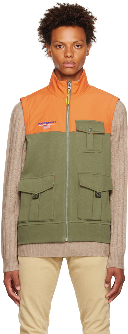 Polo Ralph Lauren Khaki & Orange Hybrid Vest