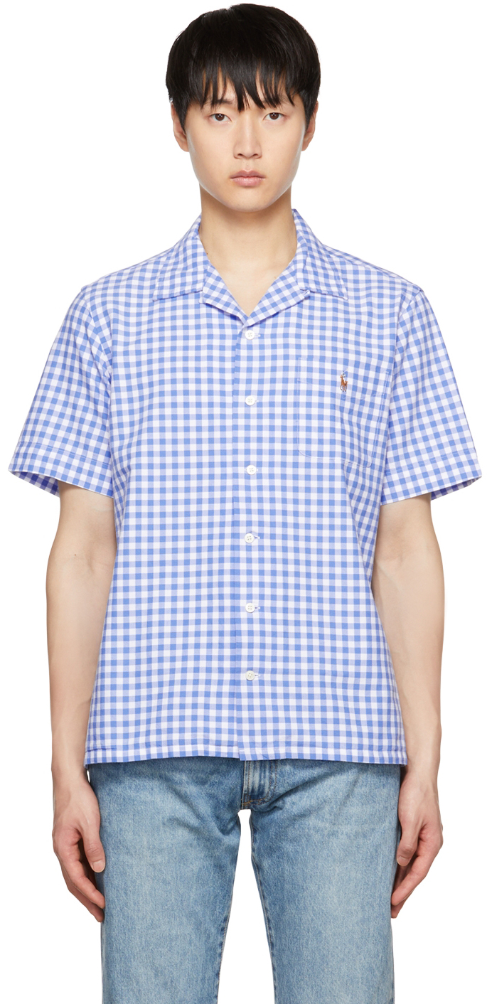 Click to view more detailed imagery on our partner's website Polo Ralph Lauren Blue Check Shirt In 5529a Blue/white
