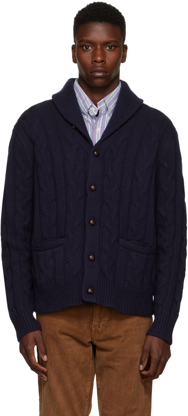 Polo Ralph Lauren Navy Cable Knit Cardigan