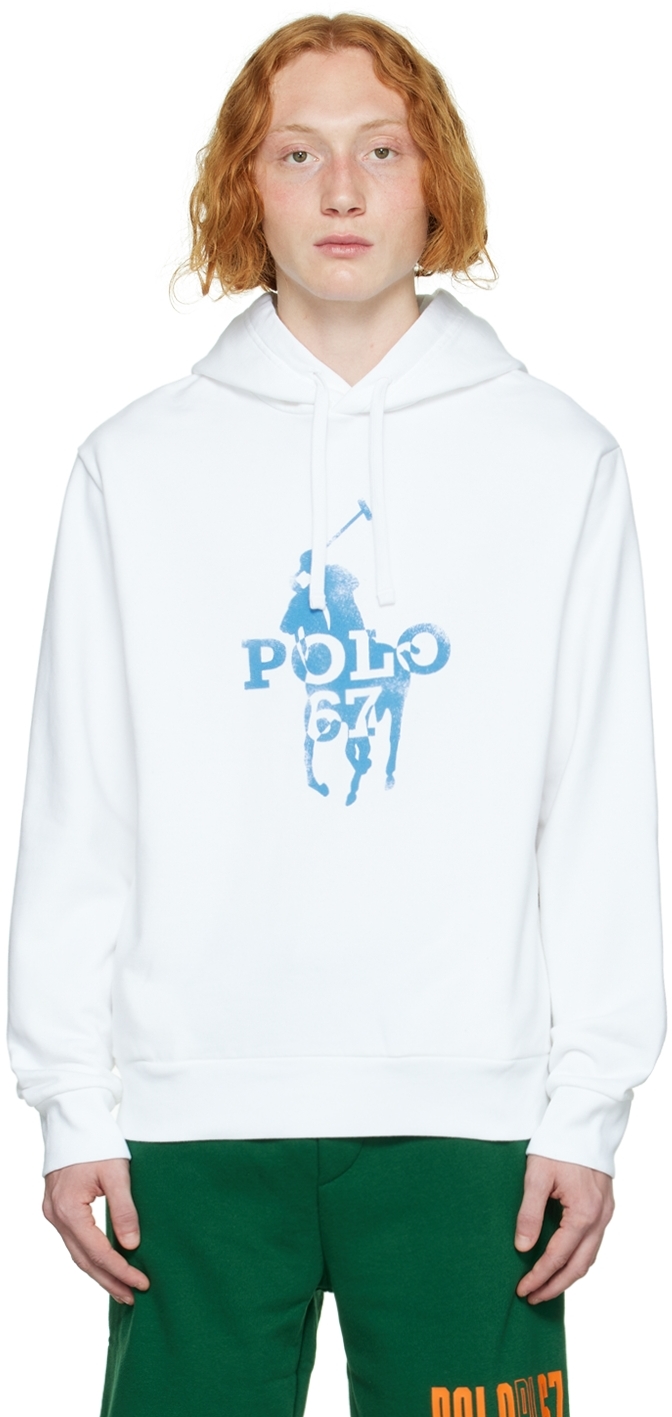 Polo Ralph Lauren: White Big Pony Hoodie | SSENSE