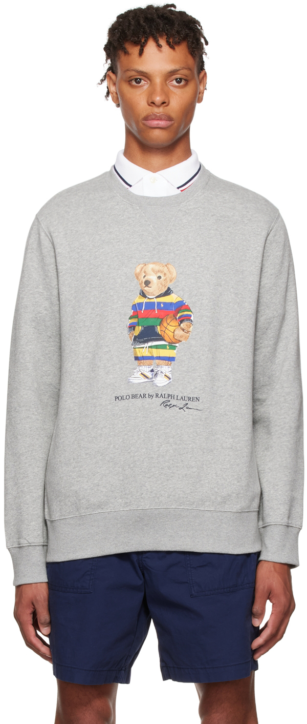 Polo Ralph Lauren: Gray Polo Bear Sweatshirt | SSENSE Canada