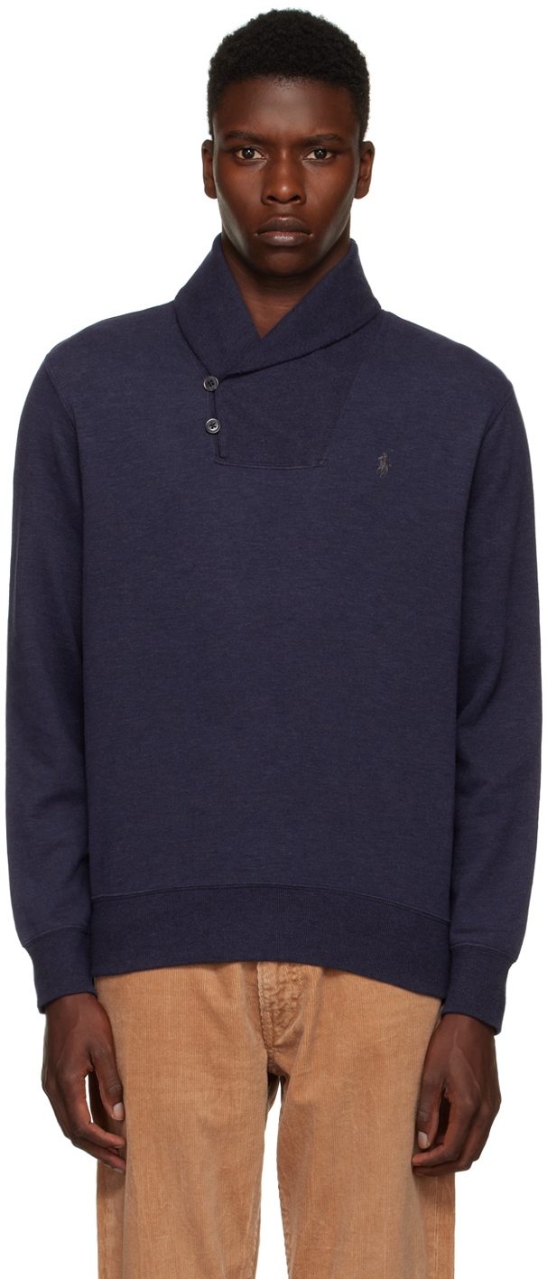 span houd er rekening mee dat Beperkingen Navy Shawl Collar Sweater by Polo Ralph Lauren on Sale