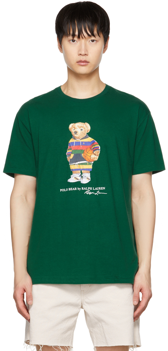 solid Splendor Inactive Green Polo Bear T-Shirt by Polo Ralph Lauren on Sale