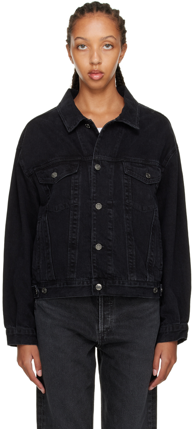 AGOLDE: Black Oversized Charli Denim Jacket | SSENSE