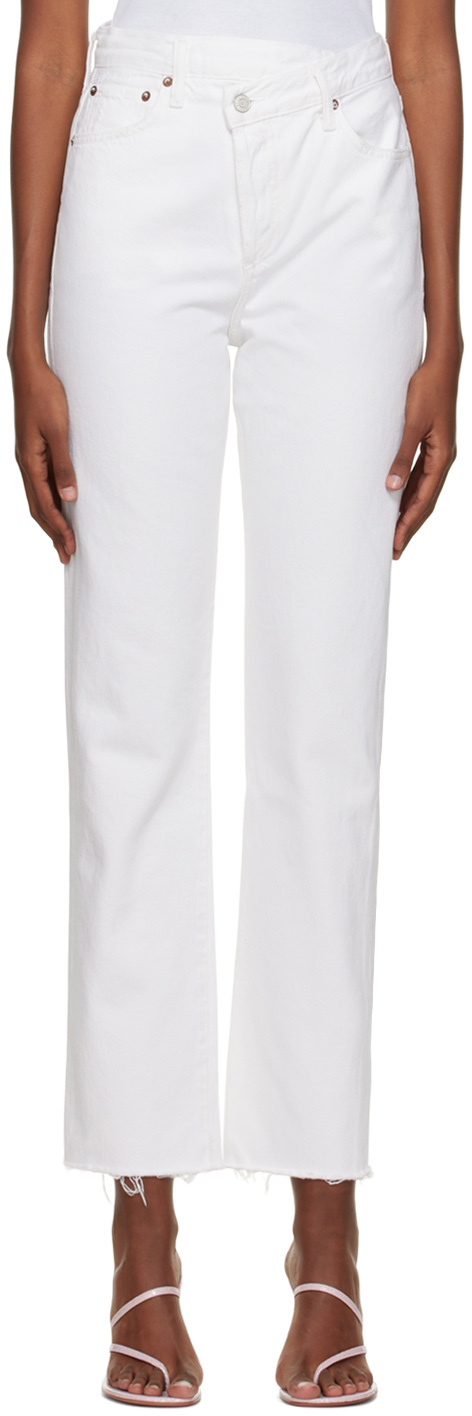 White Straight Jeans Ssense Donna Abbigliamento Pantaloni e jeans Pantaloni Pantaloni chinos 