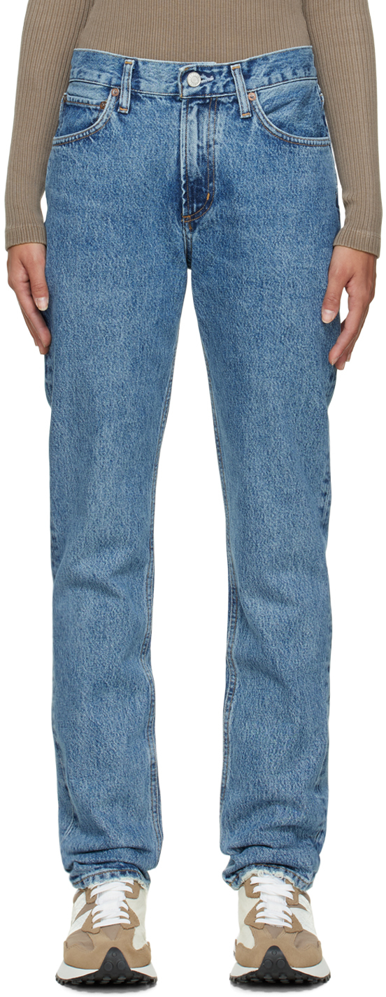 Indigo Shelley Slim Jeans Ssense Donna Abbigliamento Pantaloni e jeans Jeans Jeans slim & sigaretta 