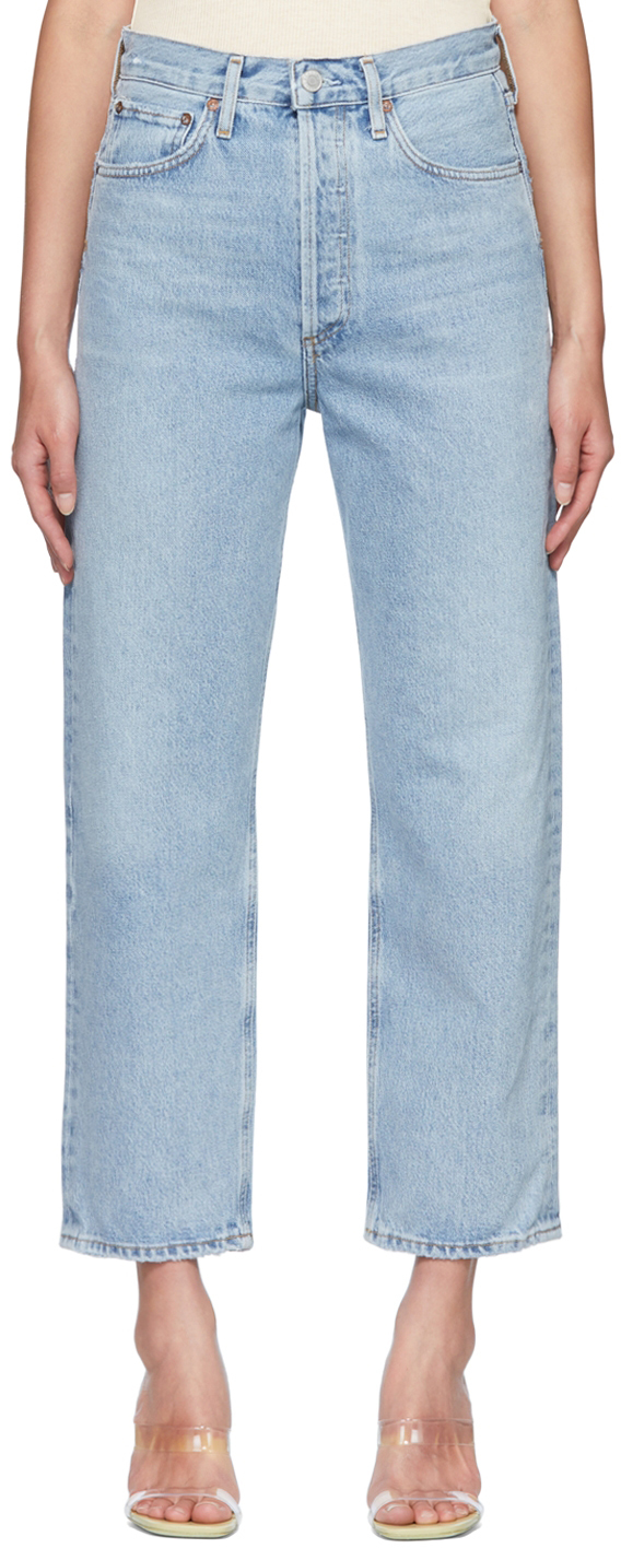 AGOLDE: Blue 90's Crop Jeans | SSENSE