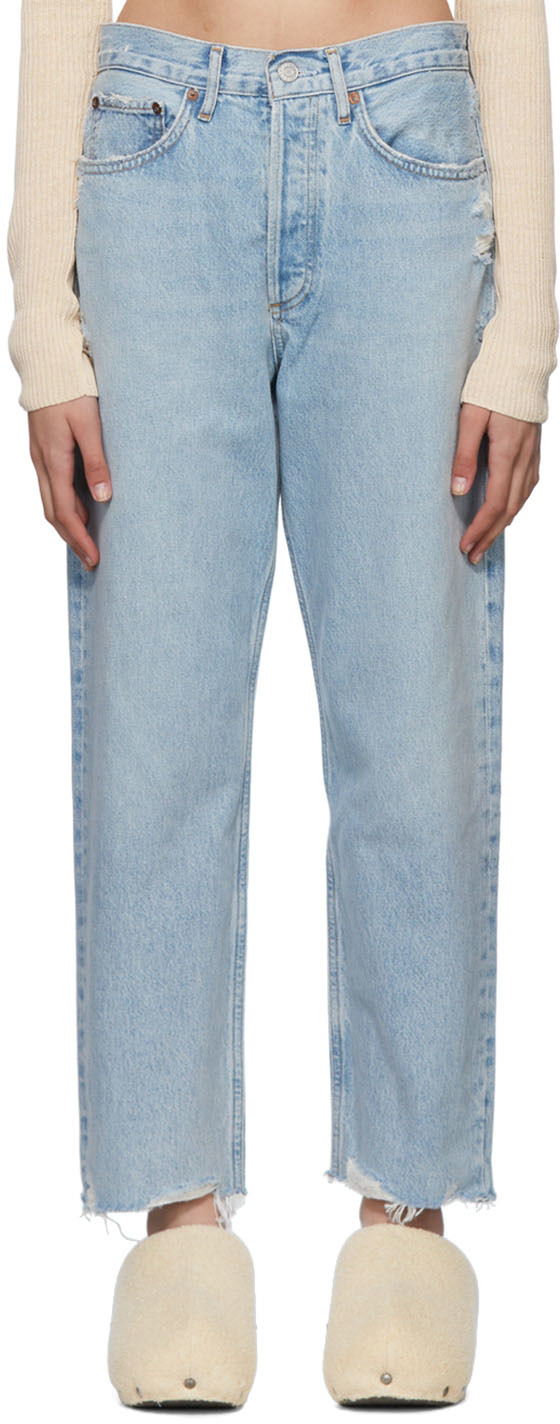 AGOLDE Blue 90s Cropped Jeans