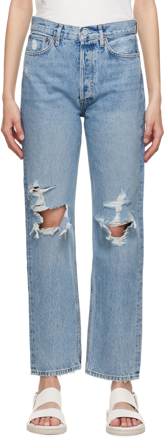 AGOLDE: Blue 90's Jeans | SSENSE