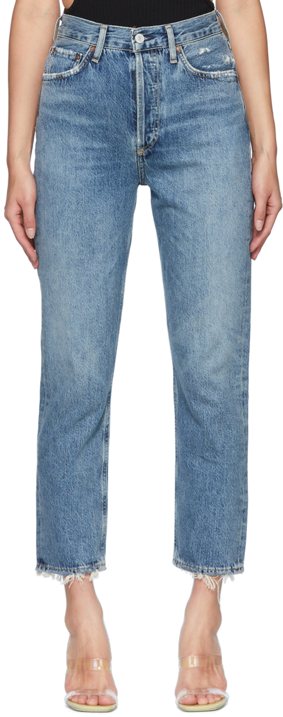 Blue Riley Jeans by AGOLDE on Sale