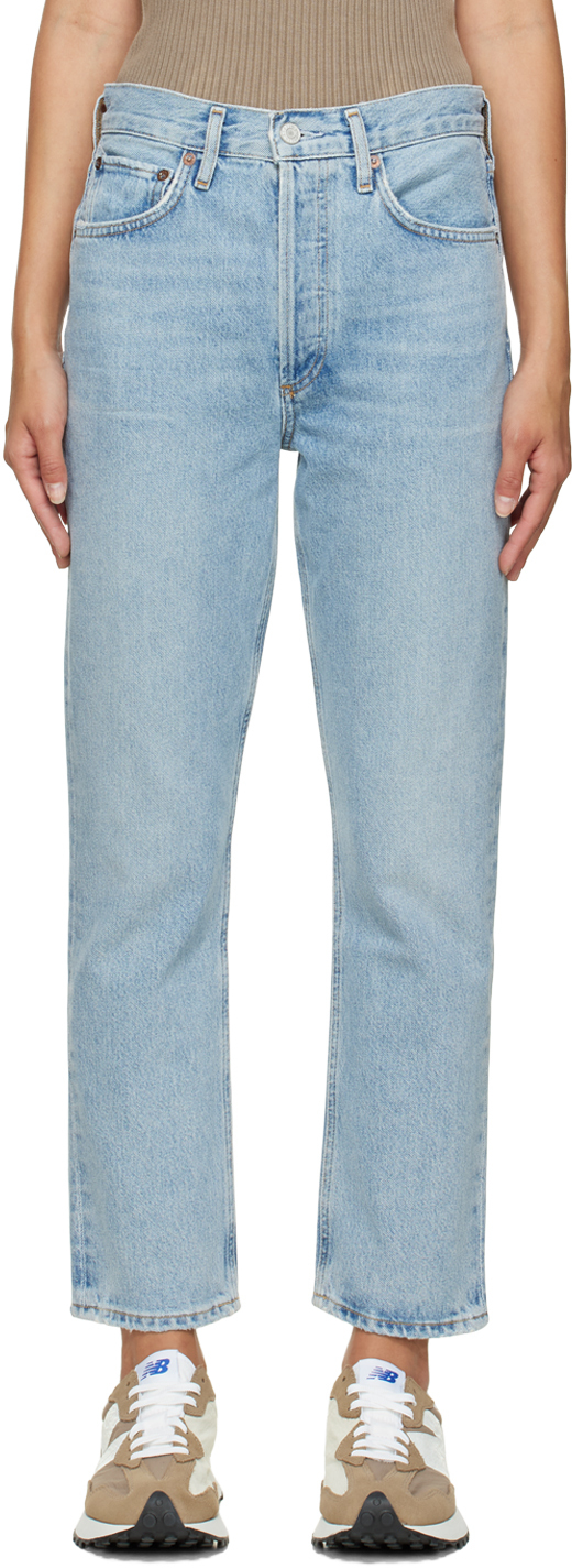 AGOLDE: Blue Riley Jeans | SSENSE