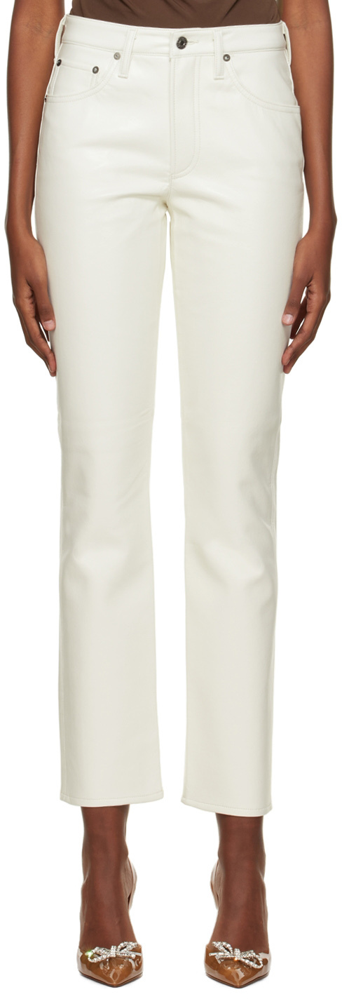 AGOLDE White 90s Leather Pants