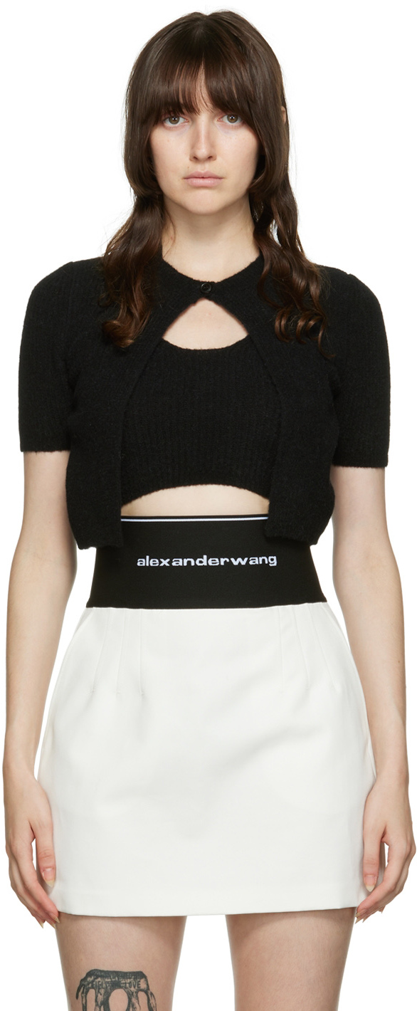 alexanderwang.t: Black Twinset Cardigan | SSENSE