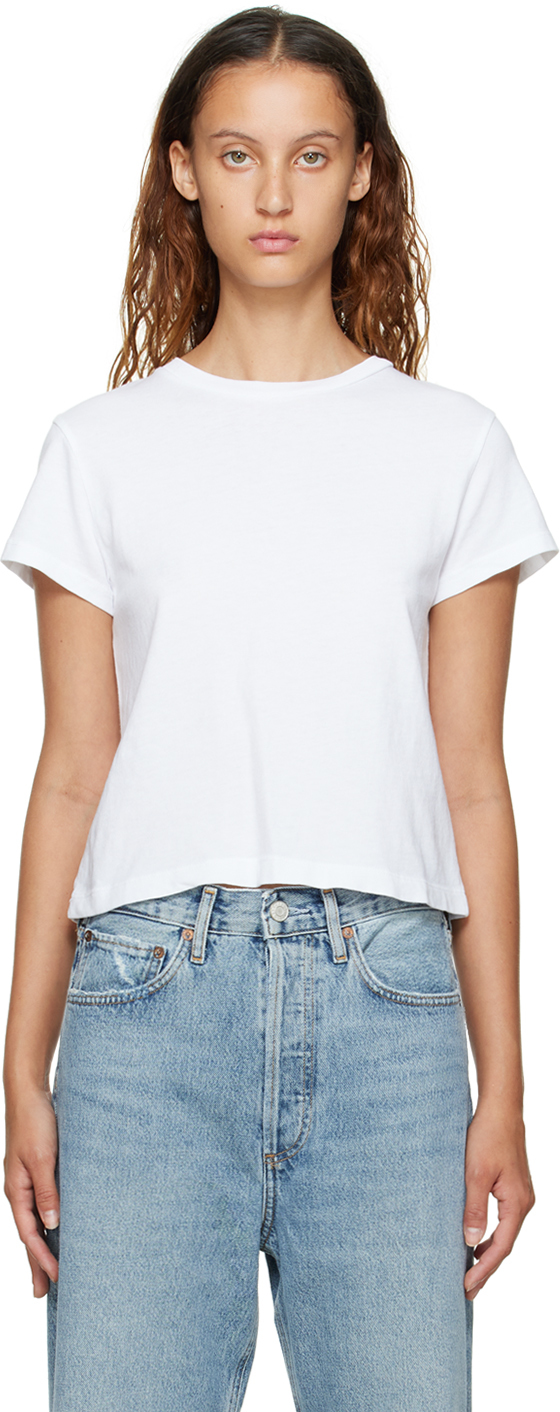 AGOLDE: White Adine T-Shirt | SSENSE