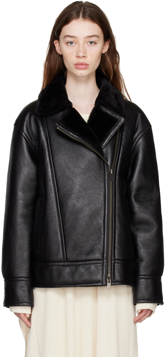 theory shearling moto jacket